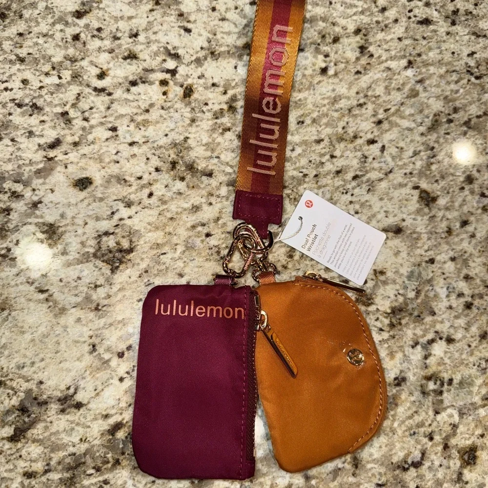 lululemon Key Chain Multicolor Women's Fabric Logo Strap Zipper Accent